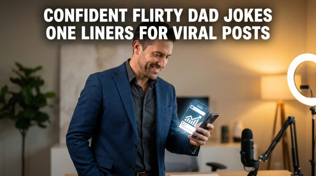 confident flirty dad jokes one liners for viral posts