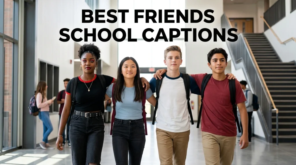 best friend school captions