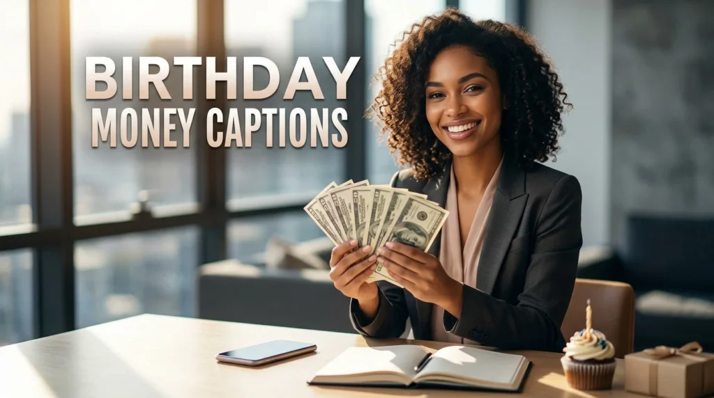 birthday money captions