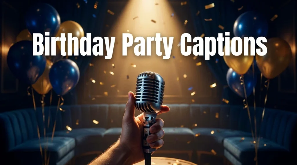 birthday party captions