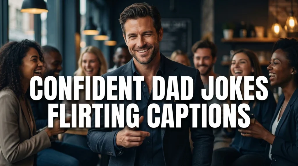 Confident dad jokes Flirting Captions