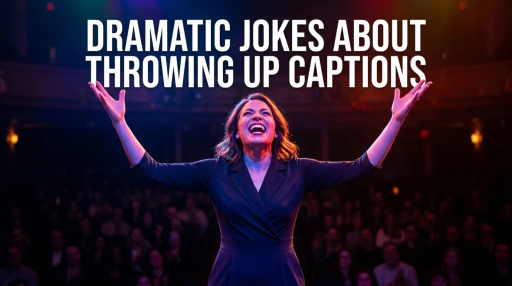 dramatic jokes about throwing up captions