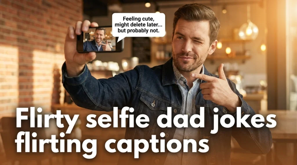 Flirty Selfie Dad jokes flirting Captions
