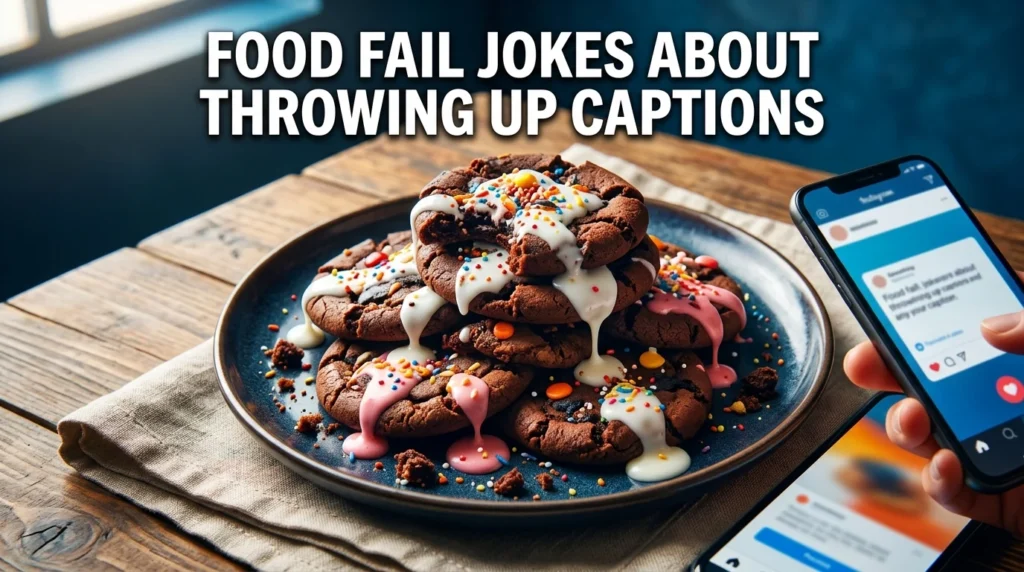 food fail jokes about throwing up captions