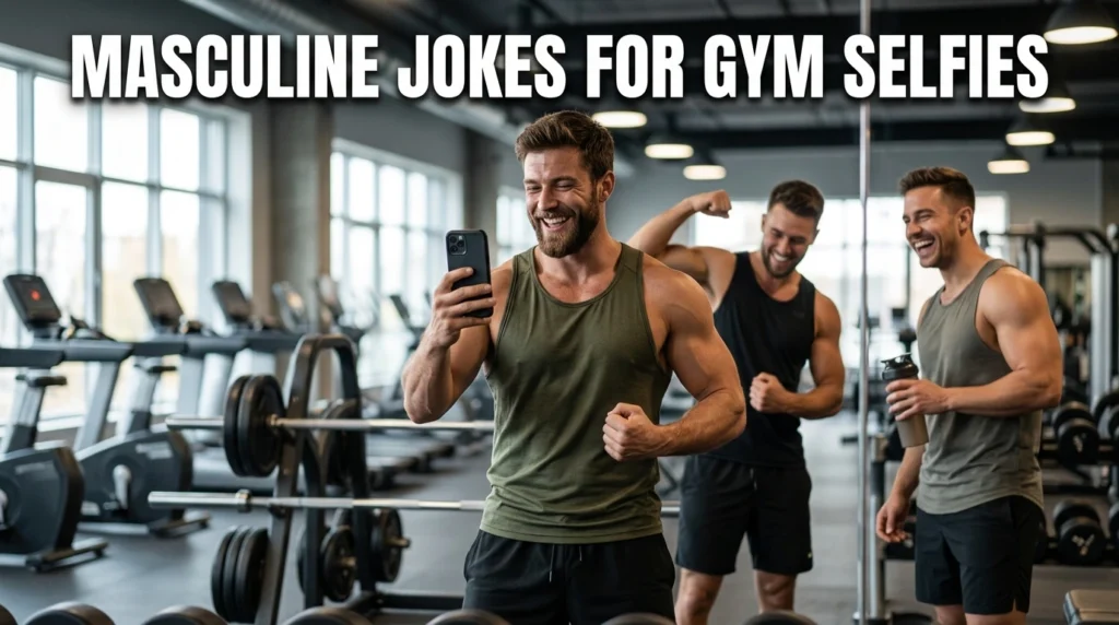masculine jokes for gym selfies