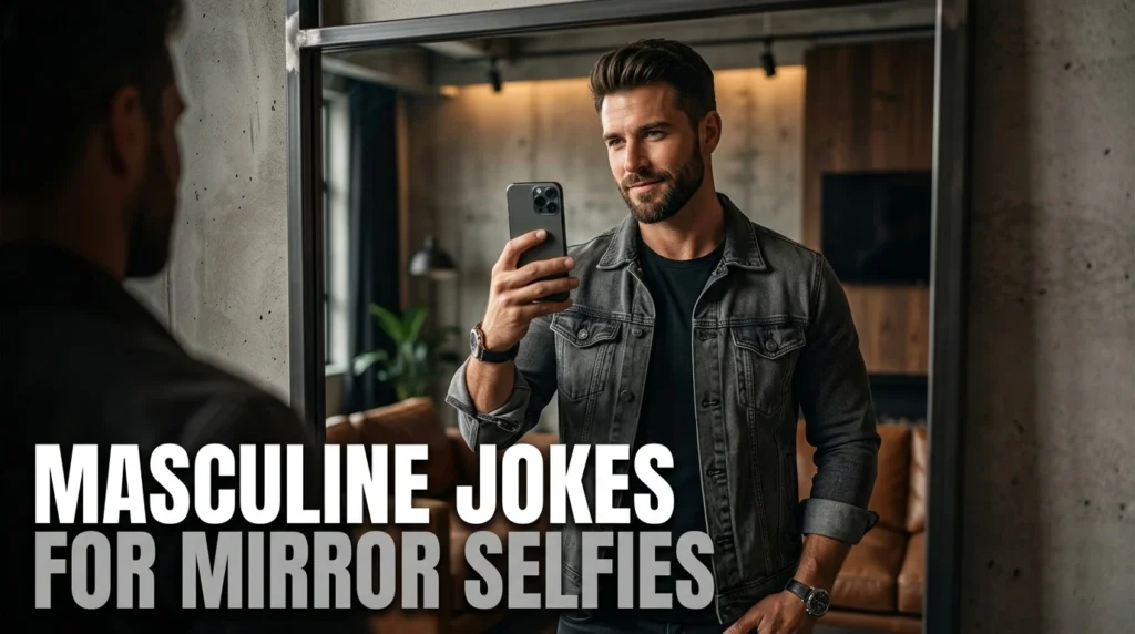 masculine jokes for mirror selfies