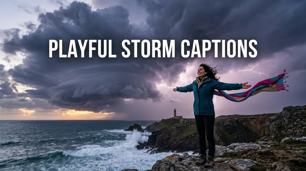 playful storm captions