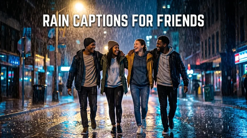 rain captions for friends