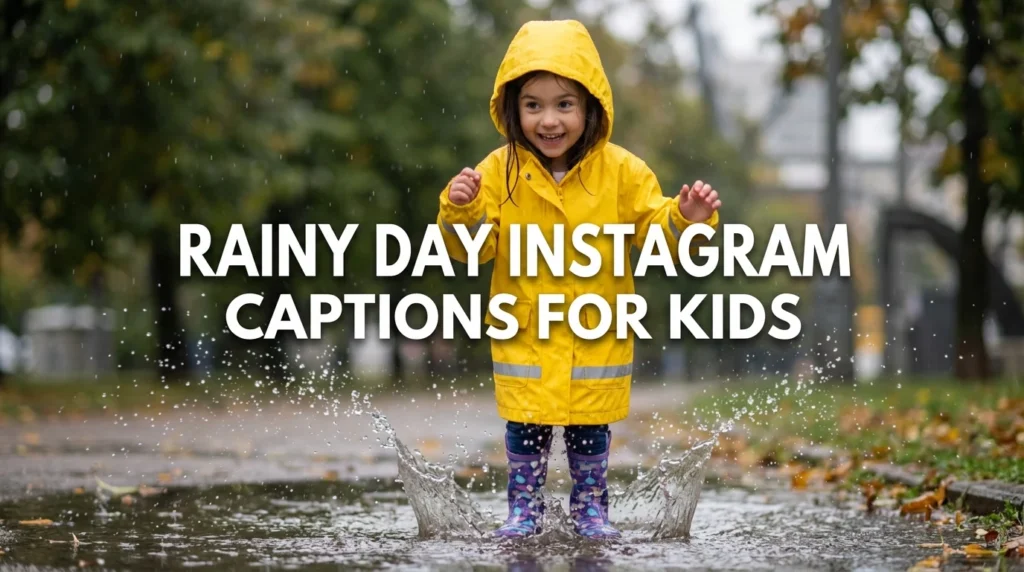 rainy day instagram captions for kids