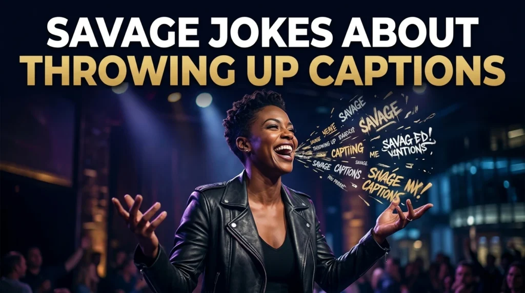 savage jokes about throwing up captions