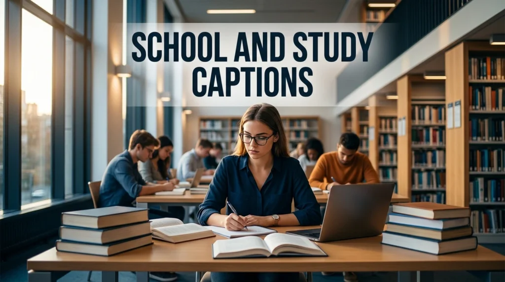 school and study captions