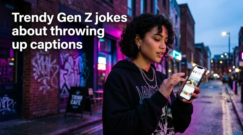 trendy gen z jokes about throwing up captions