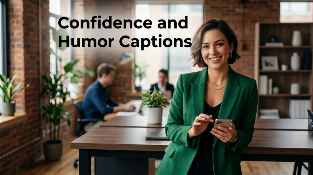 confidence and humor captions