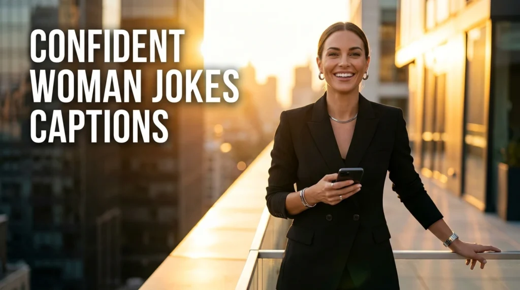 confident woman jokes captions