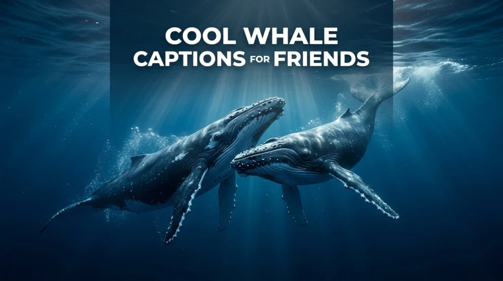 cool whale captions for friends