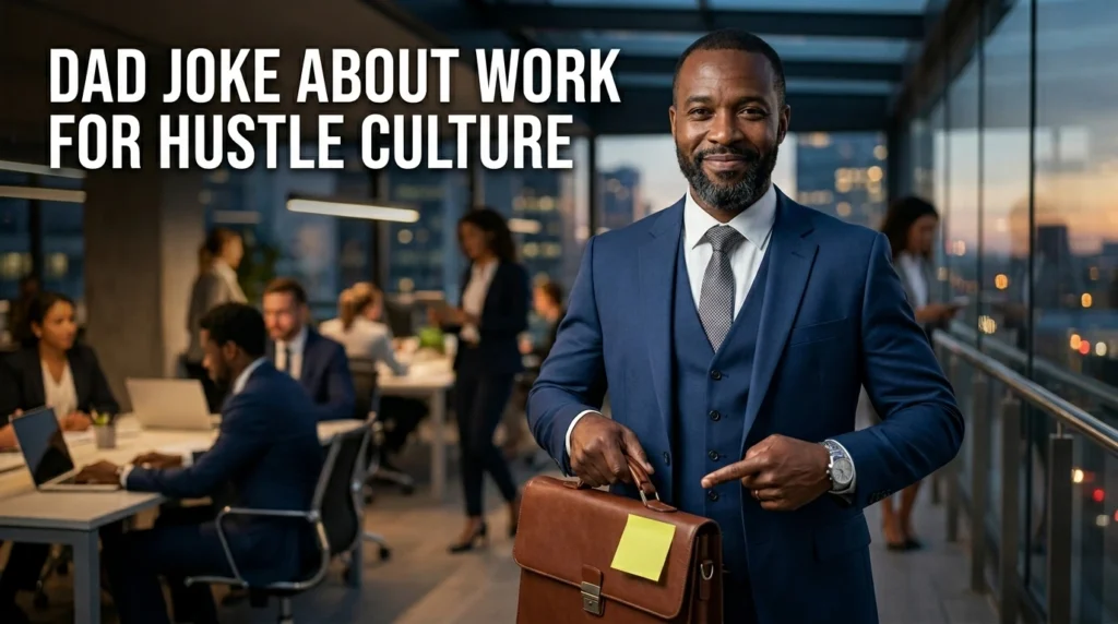 dad joke about work for hustle culture