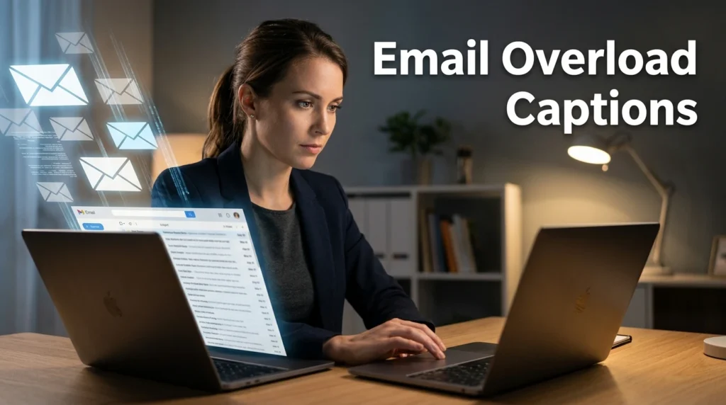 email overload captions