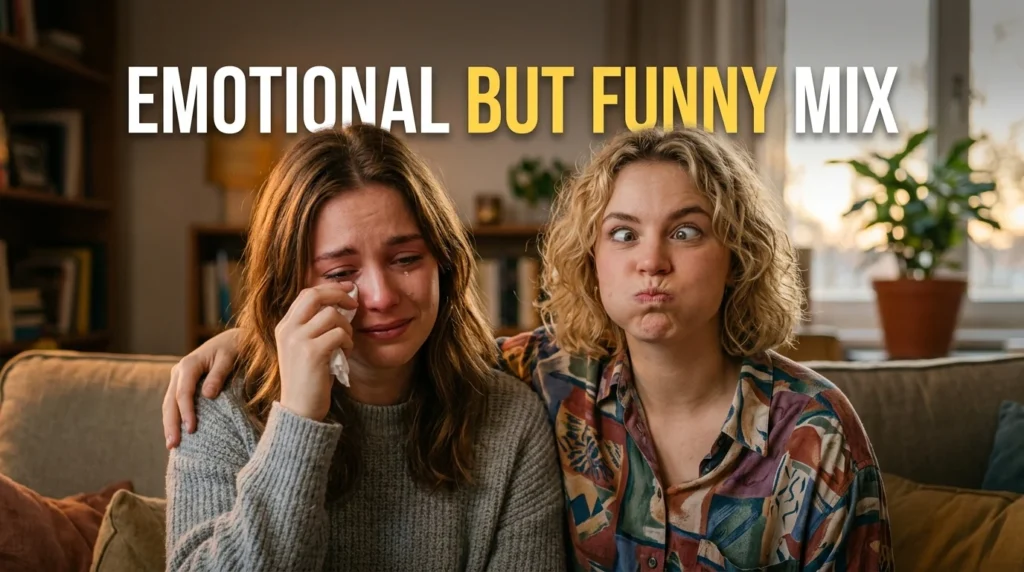 emotional but funny mix