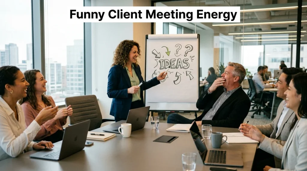 funny client meetings energy