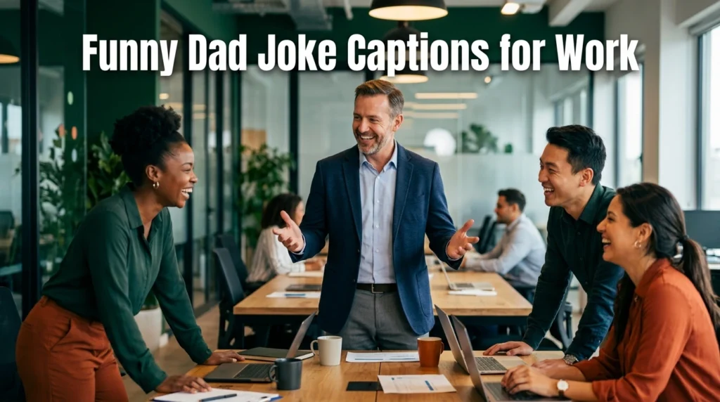 funny dad joke captions for work