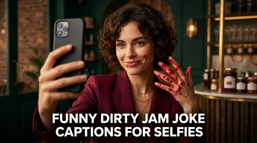 funny dirty jam joke captions for selfies