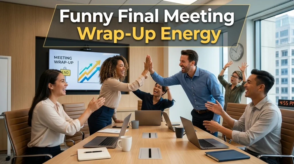 funny final meeting wrap up energy