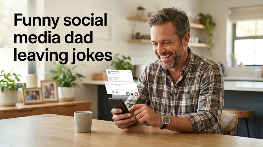 funny social media dad leaving jokes