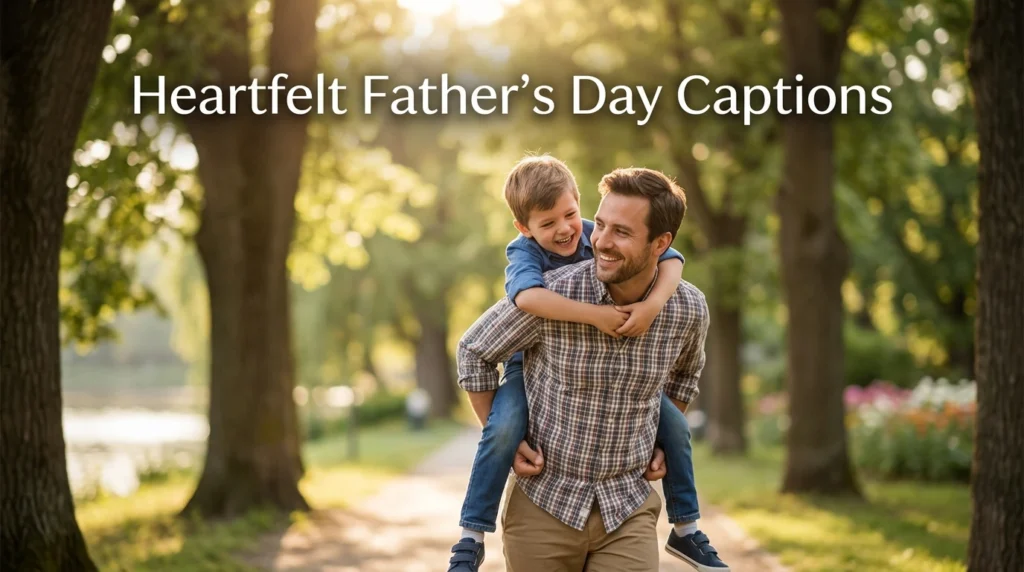 heartfelt father's day selfie caption