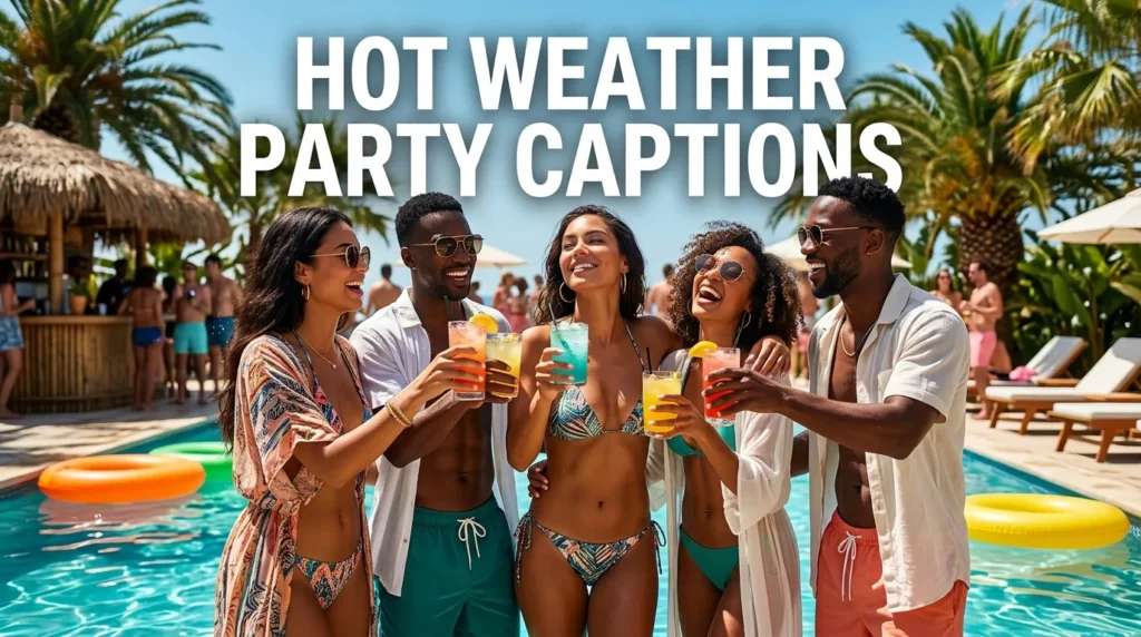 hot weather party captions
