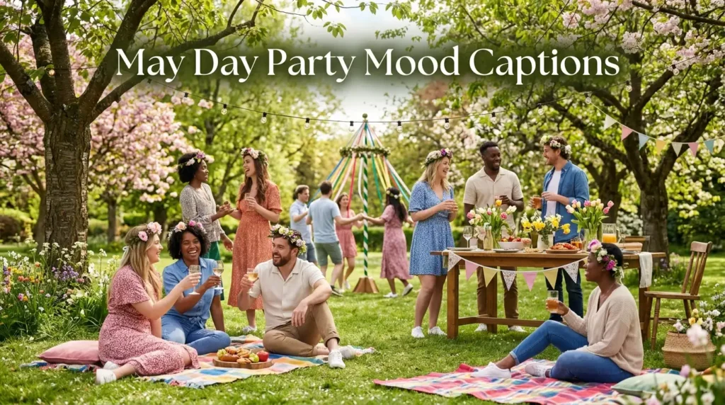 may day party mood captions
