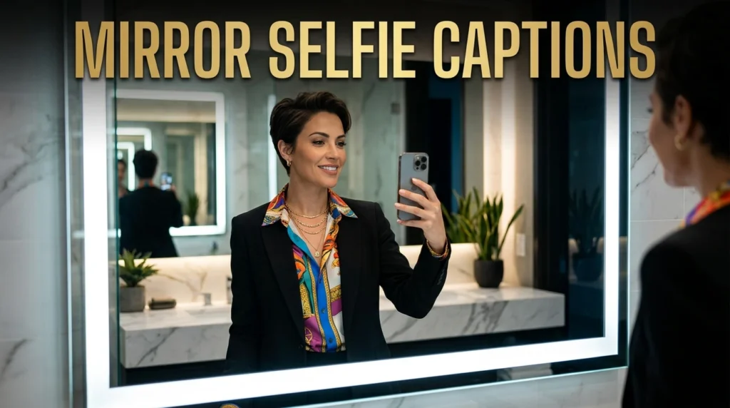 mirror selfie captions