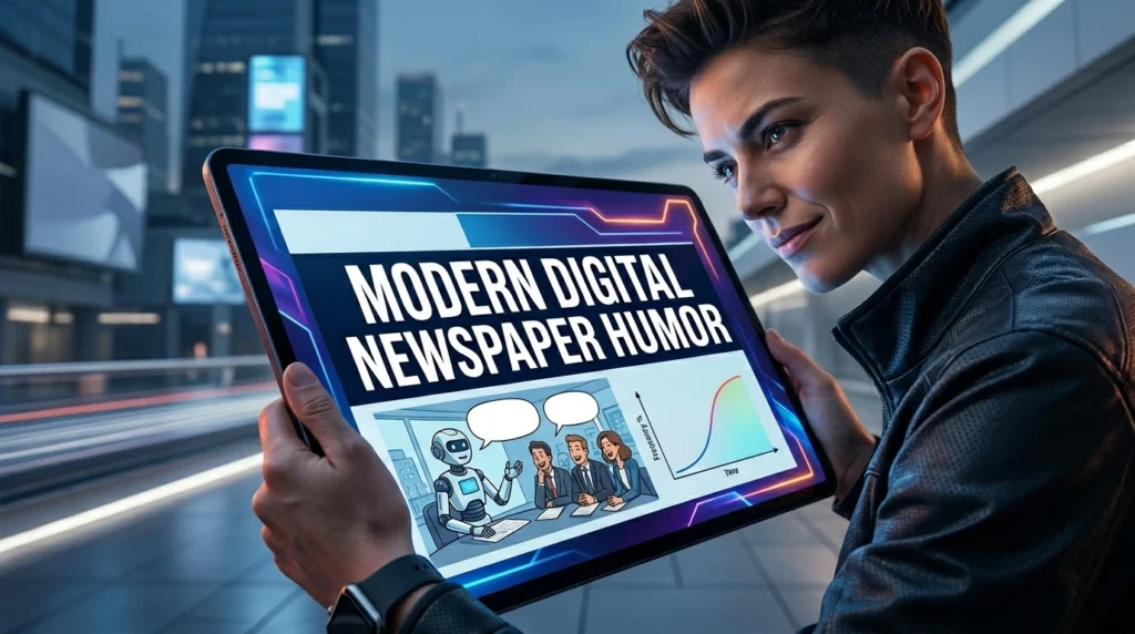 modern digital newspaper humor