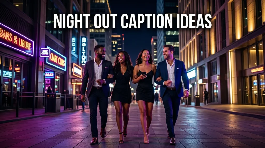night out captions ideas