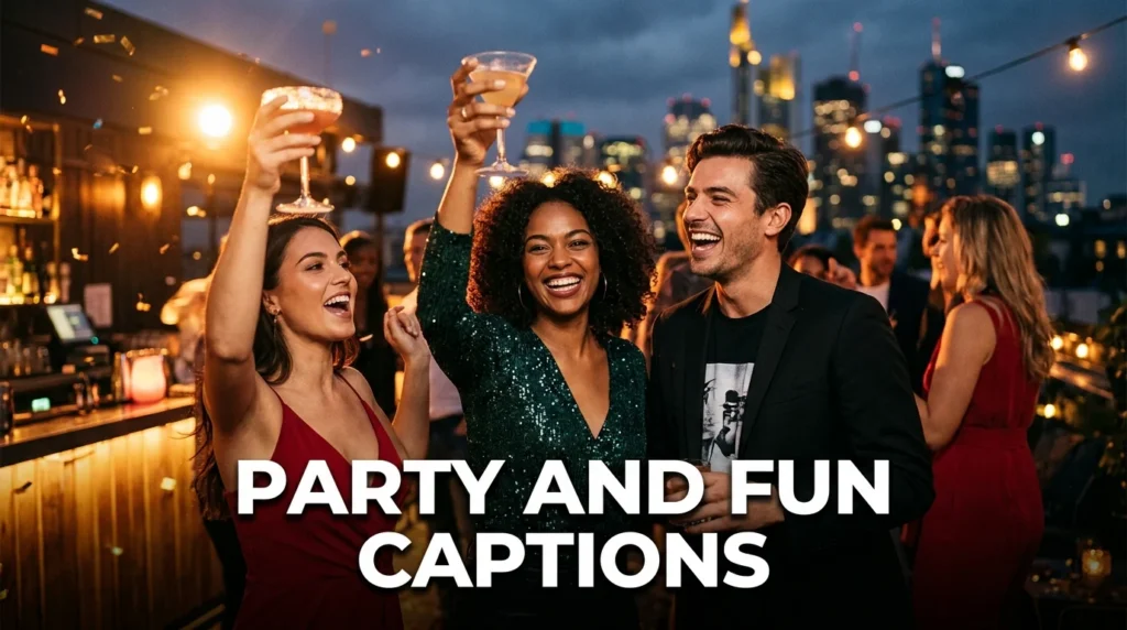 party and fun captions