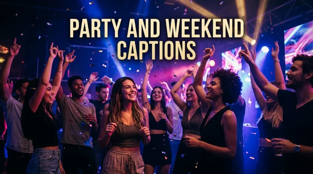 party and weekend captions