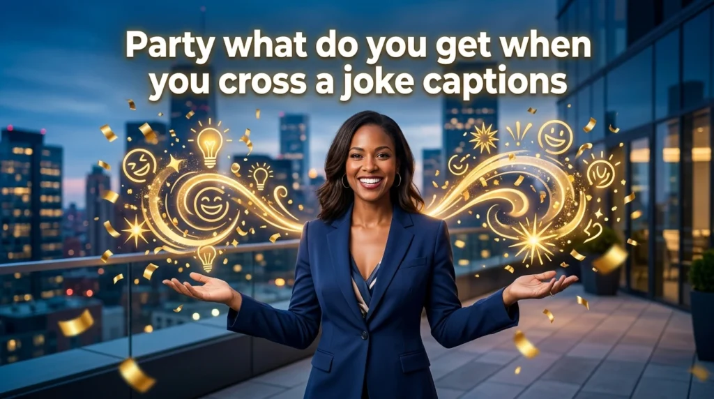 party what do you get when you cross a joke captions