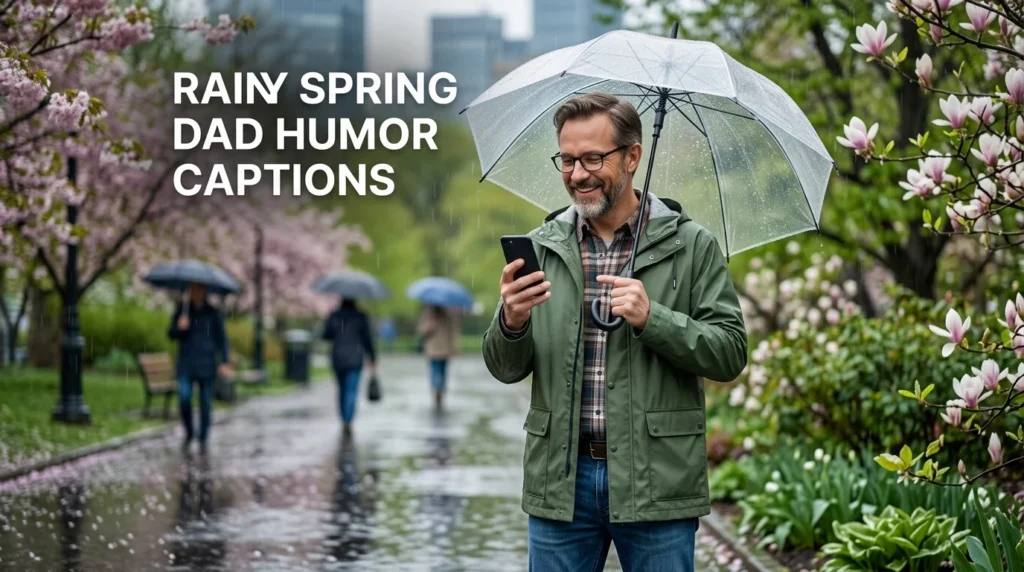  rainy spring dad humor captions