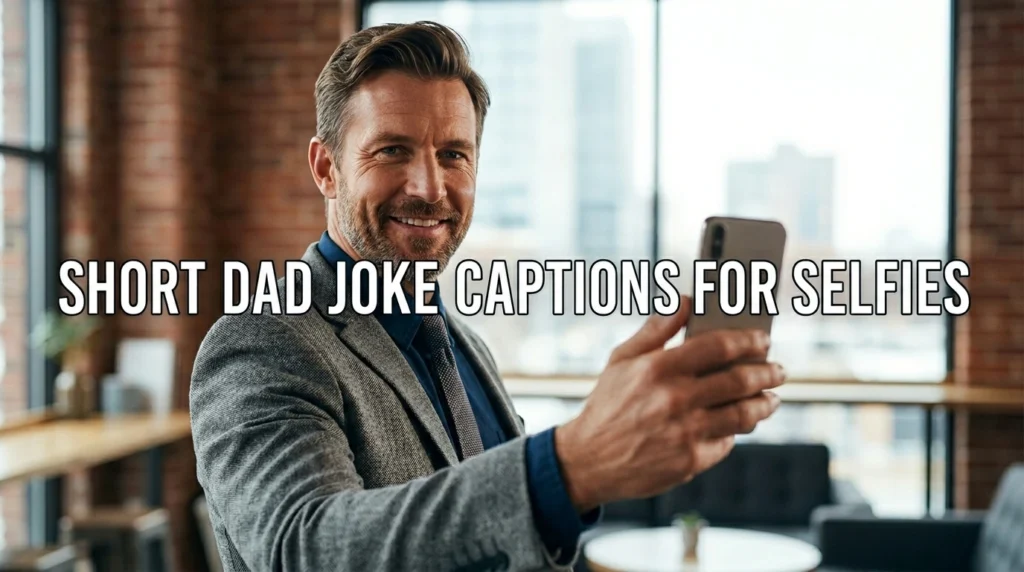 short dad joke captions for selfies