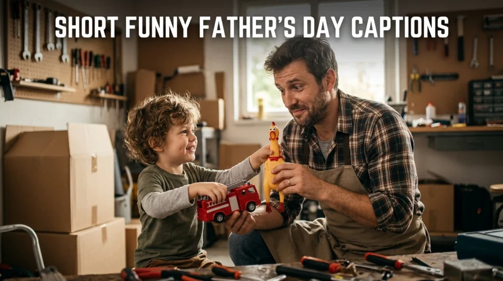 short funny father's day captions