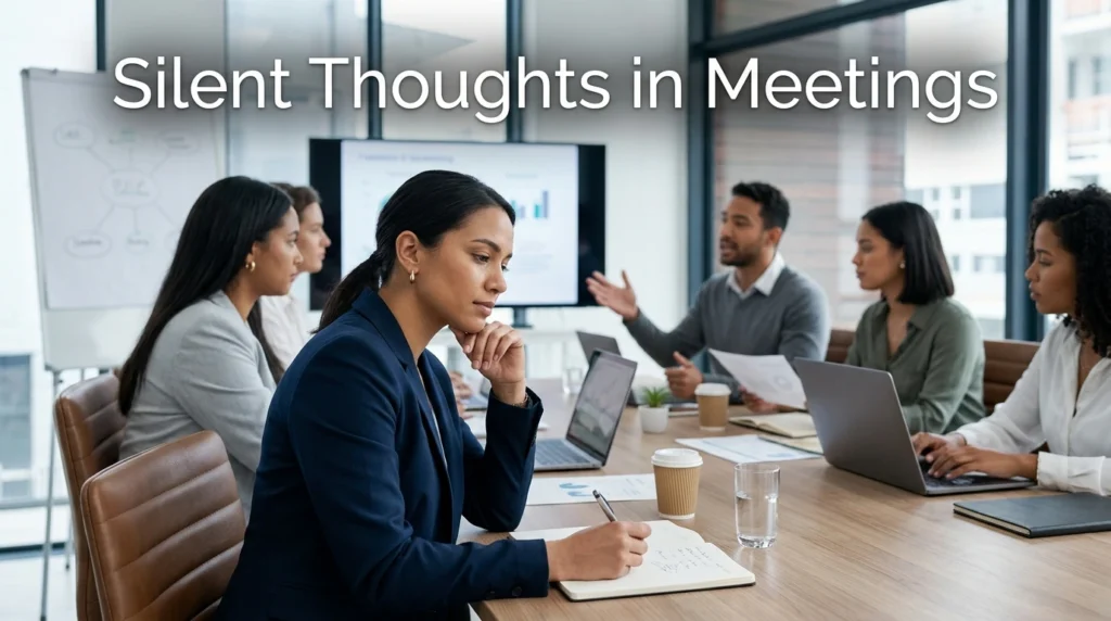 silent thoughts in meetings