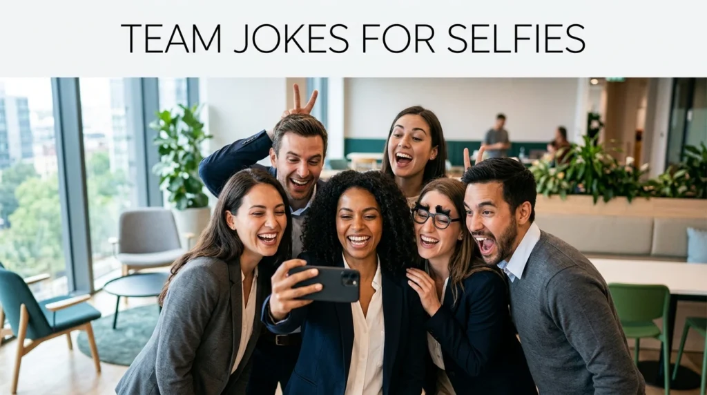team jokes for selfies 
