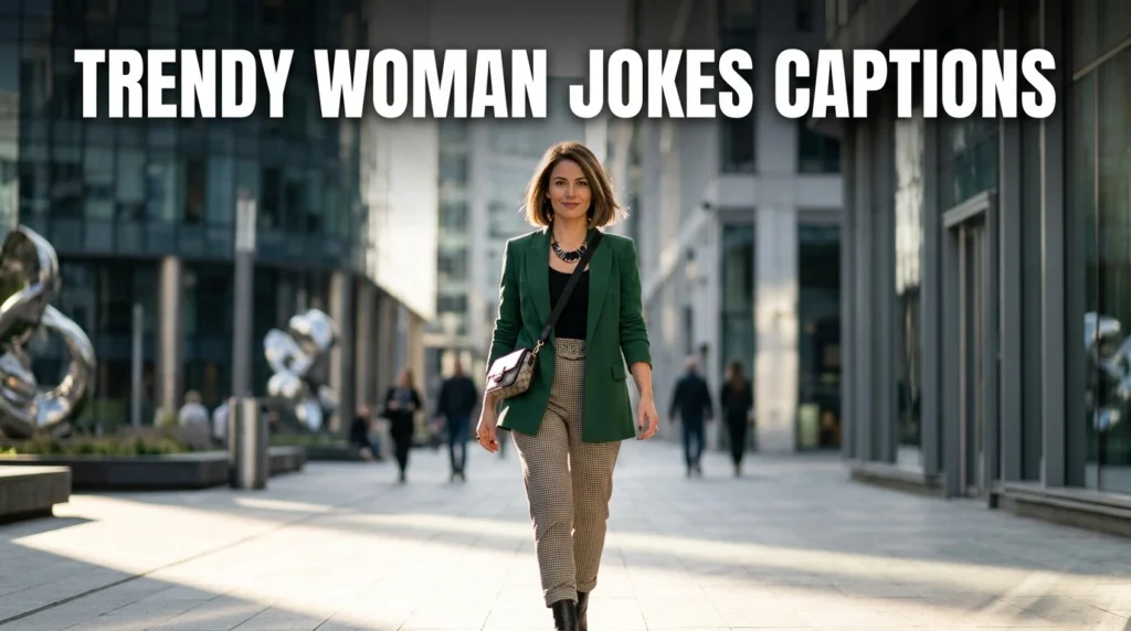 trendy woman jokes captions