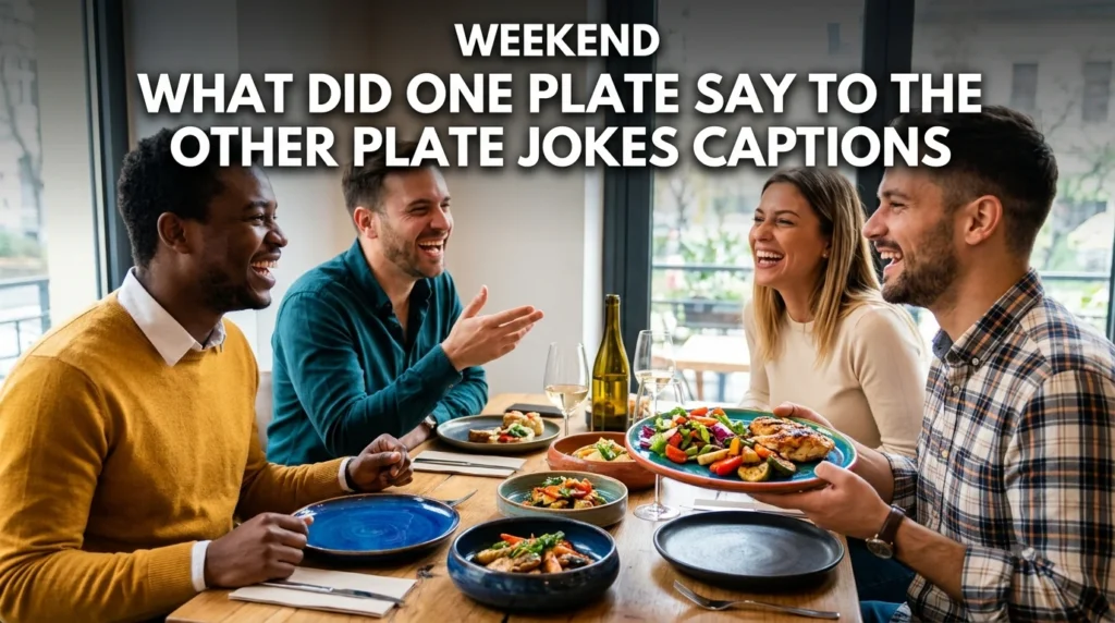 weekend what did one plate say to other plate jokes captions