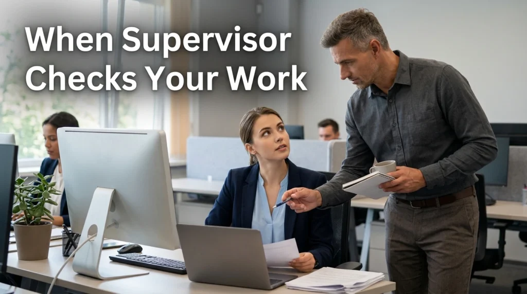 when supervisor checks your work