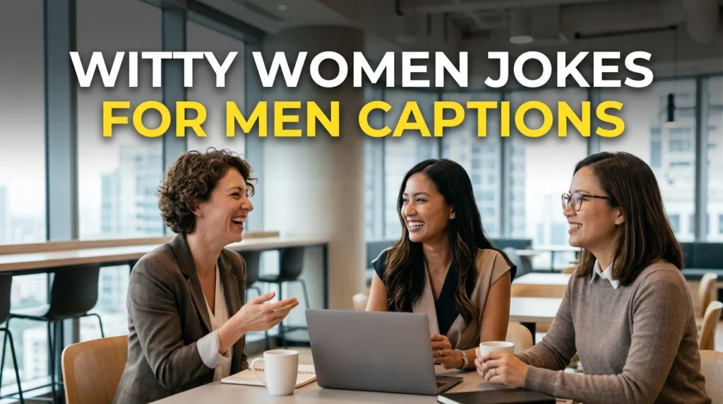 witty woman jokes for man captions