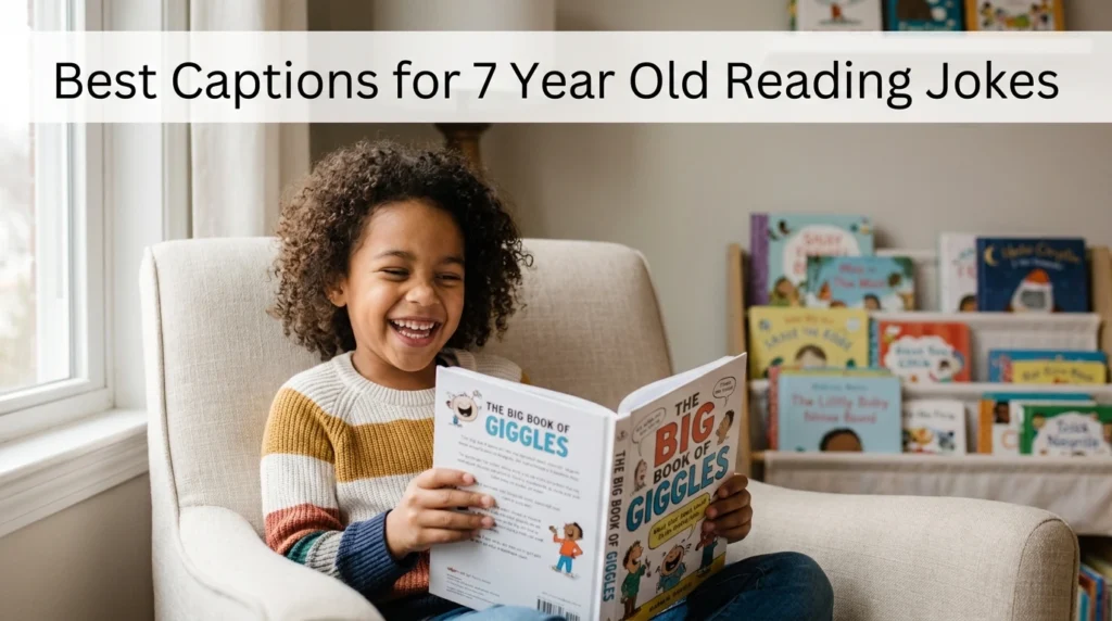best captions for 7 year old reading jokes