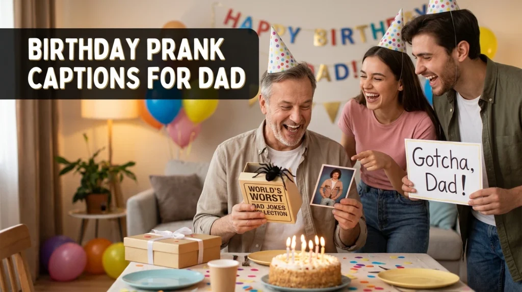 birthday prnak captions for dad