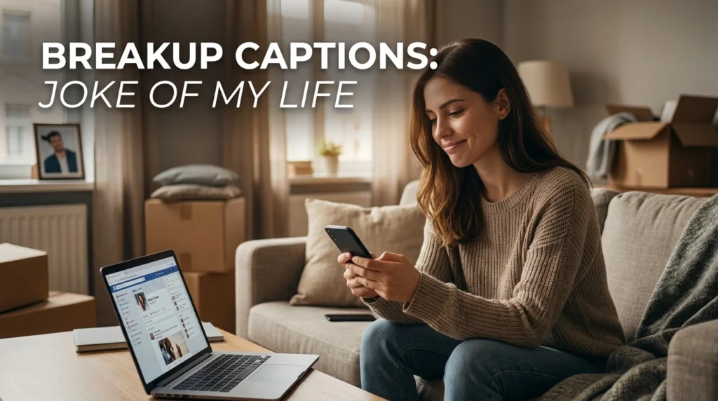 breakup captions: jokes of my life