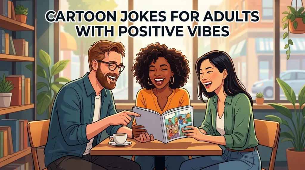 cartoon jokes for adults with positive vibes