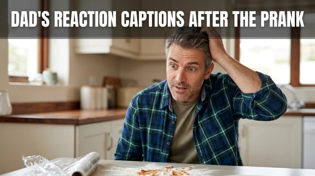 dad's reaction captions after the prank